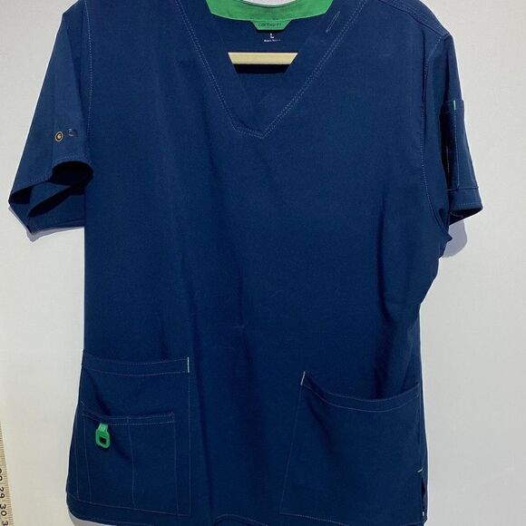 Carhartt Men's V-neck Short Sleeve Scrub Suit In Blue Size L - Picture 1 of 8